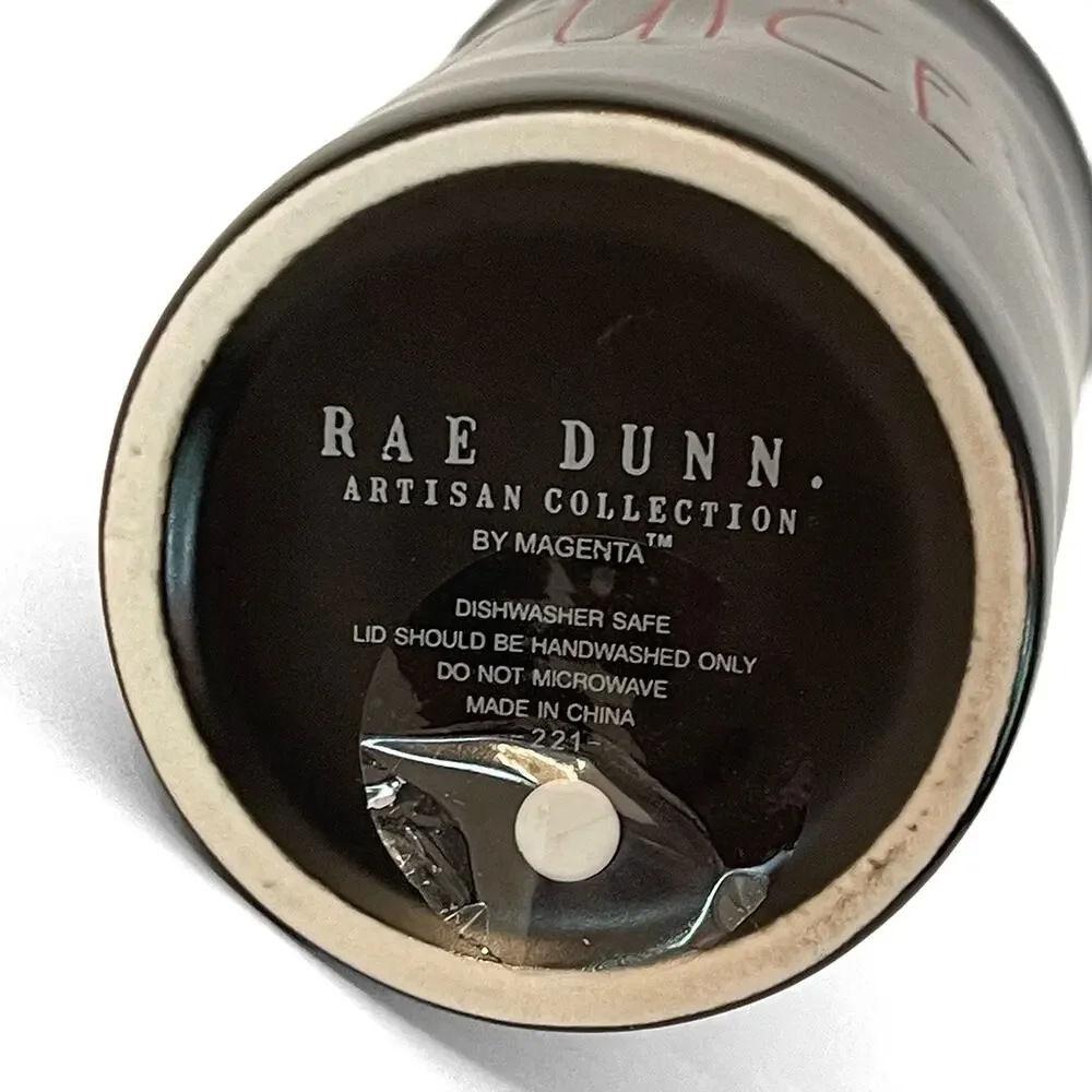 Rae Dunn by Magenta Bat Juice Halloween Travel Tumbler New 12 Oz Black Ceramic